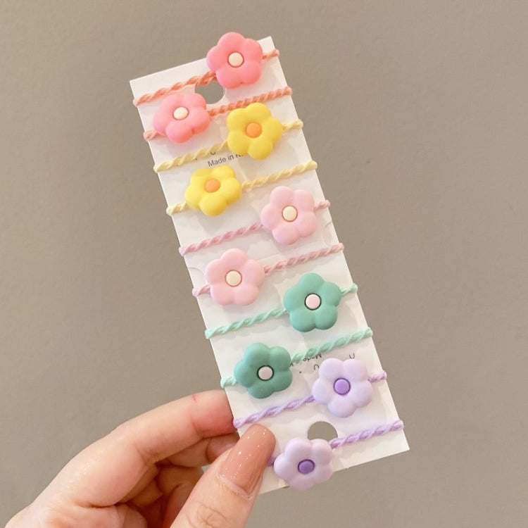 10pcs /Set Children Lovely Hair Bands Ring Baby Small Unbreakable Hair Headband, Style: Flowers 2