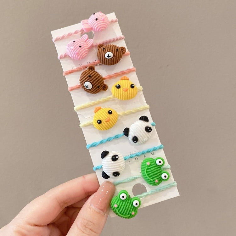 10pcs /Set Children Lovely Hair Bands Ring Baby Small Unbreakable Hair Headband, Style: Frog Animals