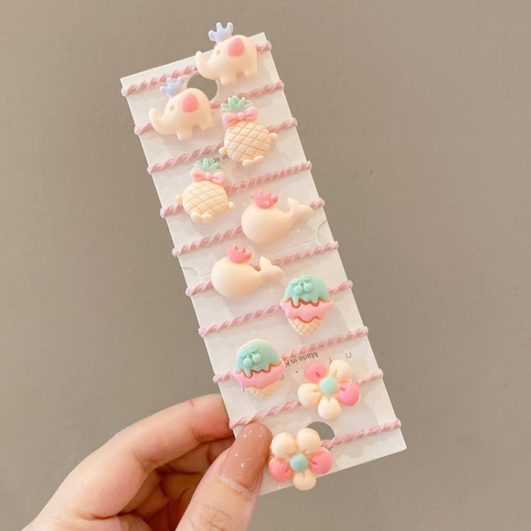 10pcs /Set Children Lovely Hair Bands Ring Baby Small Unbreakable Hair Headband, Style: Cream Color