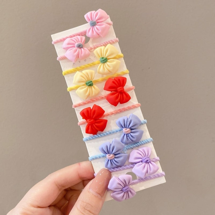 10pcs /Set Children Lovely Hair Bands Ring Baby Small Unbreakable Hair Headband, Style: Large Bow