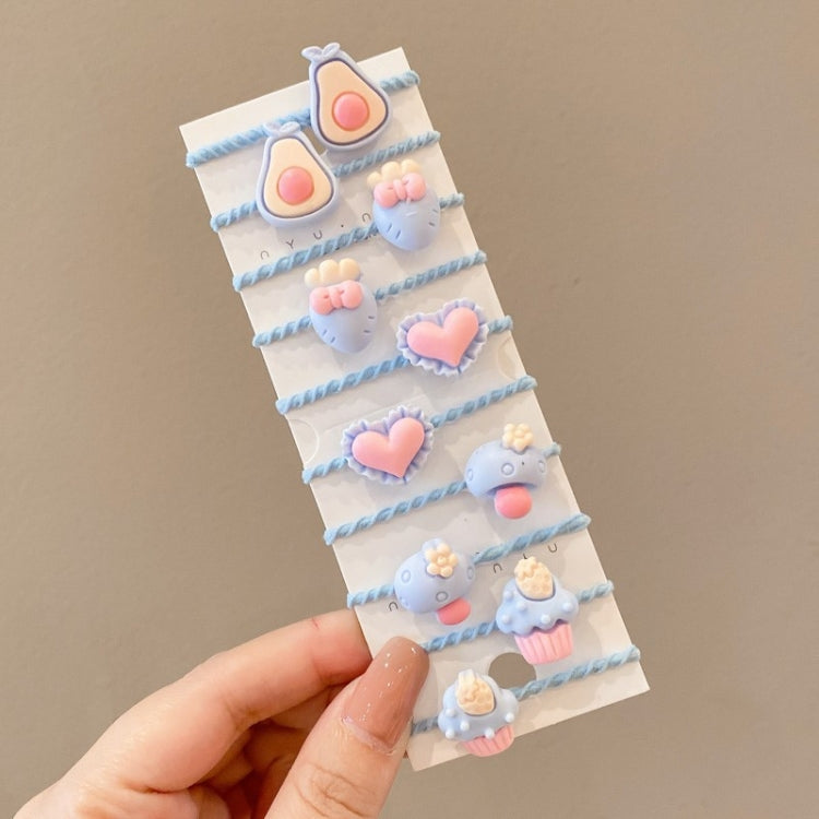 10pcs /Set Children Lovely Hair Bands Ring Baby Small Unbreakable Hair Headband, Style: Blue Color