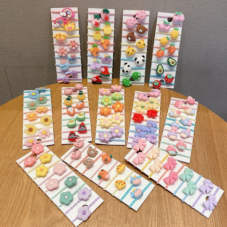 10pcs /Set Children Lovely Hair Bands Ring Baby Small Unbreakable Hair Headband, Style: Transparent Daisies