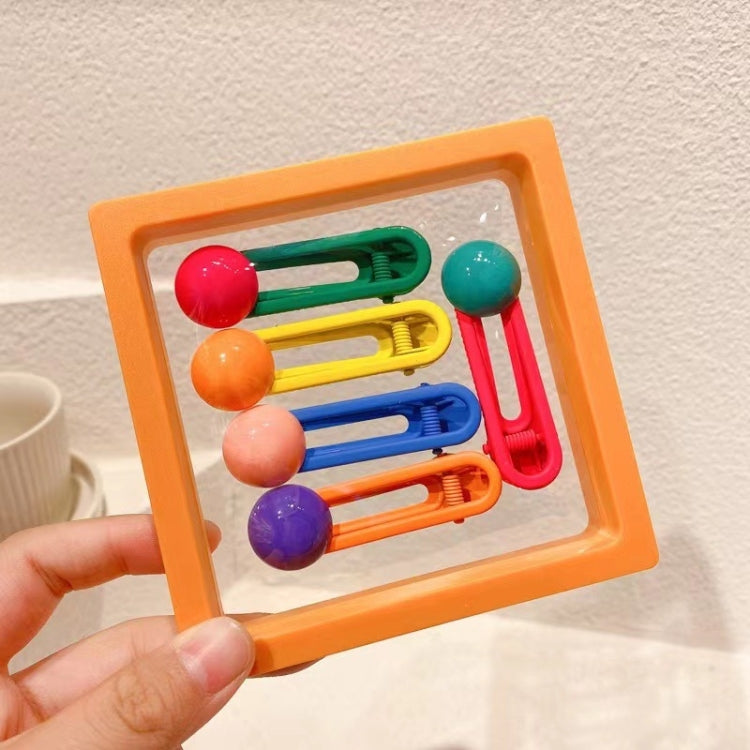 5pcs /Box Cute Children Hair Clips Cartoon Colorful Barrettes Set, Style: Model 1