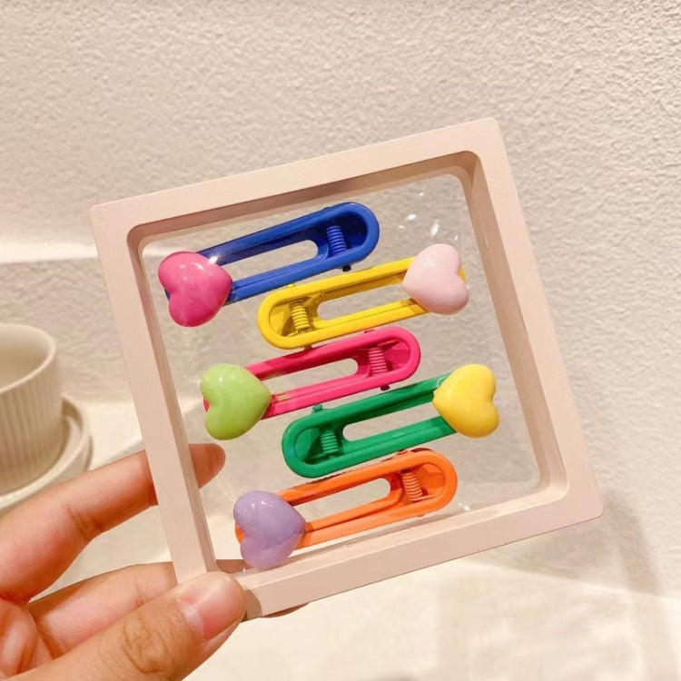 5pcs /Box Cute Children Hair Clips Cartoon Colorful Barrettes Set, Style: Model 3