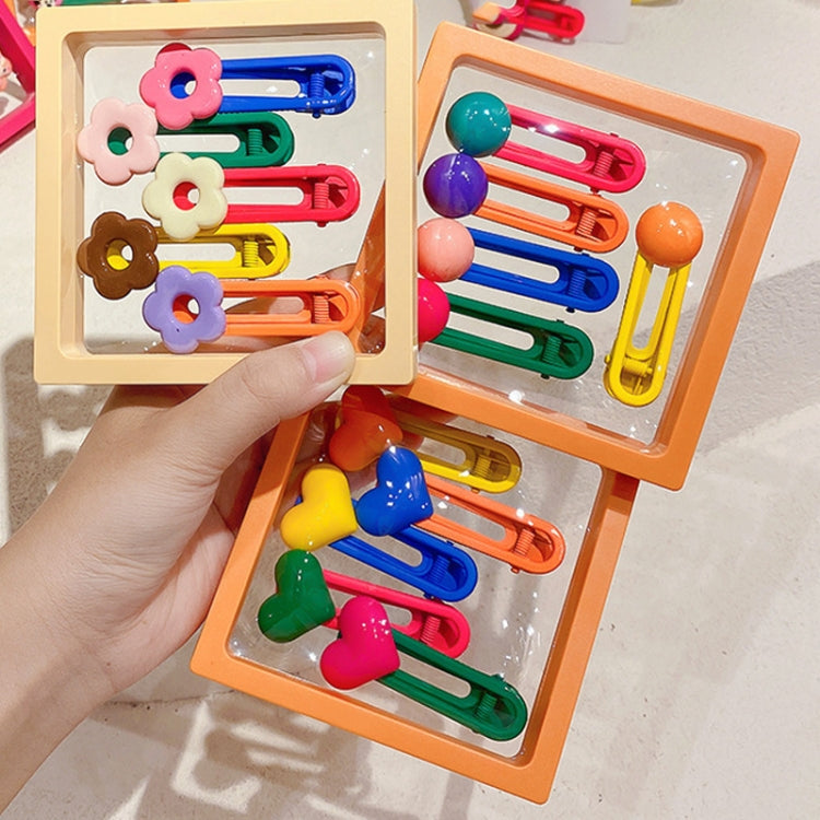 5pcs /Box Cute Children Hair Clips Cartoon Colorful Barrettes Set, Style: Model 3