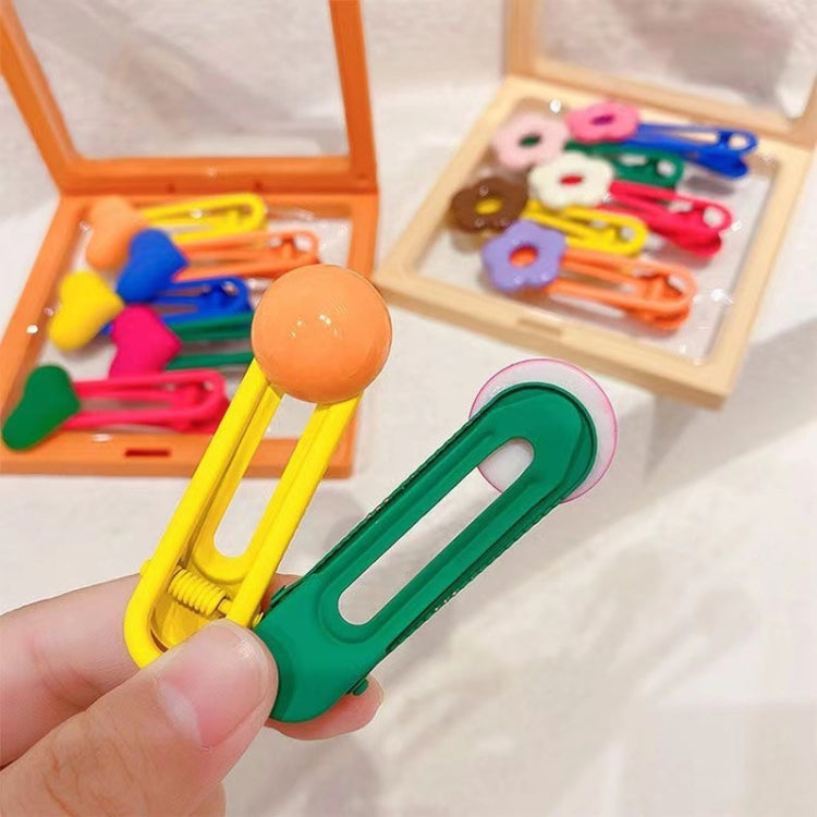 5pcs /Box Cute Children Hair Clips Cartoon Colorful Barrettes Set, Style: Model 2