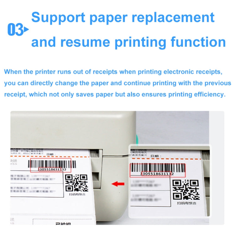 Xprinter XP-450B USB Port Supermarket Cashier Barcode Thermal Printer