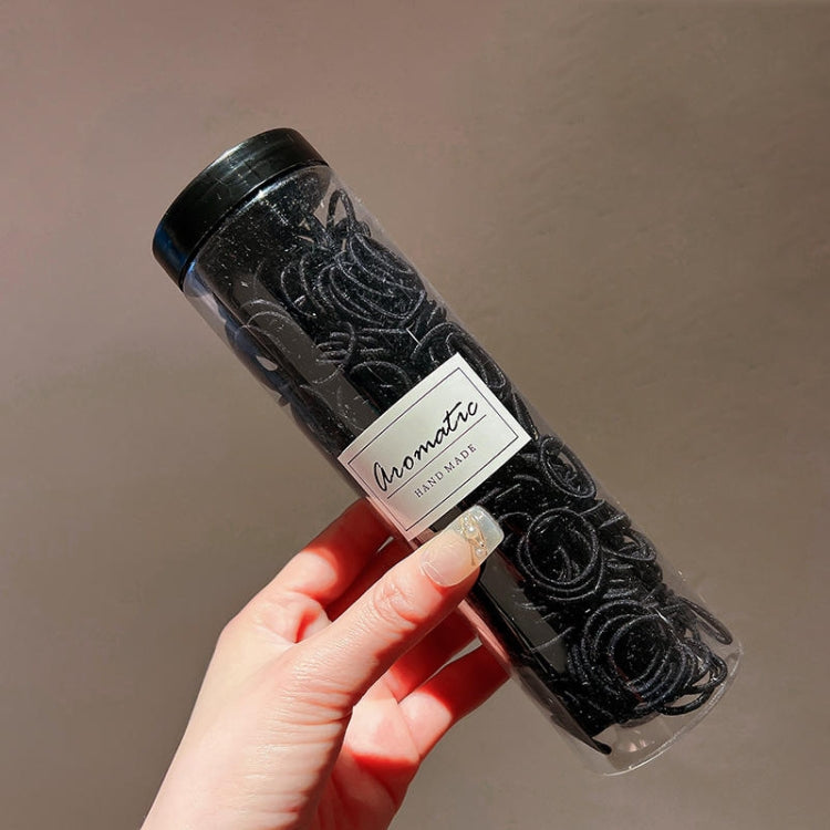 300pcs /Can Baby Elastic Hair Accessories And Hair Ties Children Non-Injury Hair Band, Style: All Black
