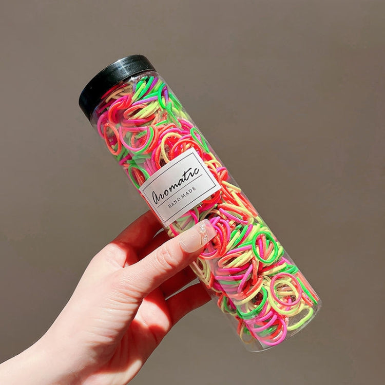 300pcs /Can Baby Elastic Hair Accessories And Hair Ties Children Non-Injury Hair Band, Style: Fluorescence