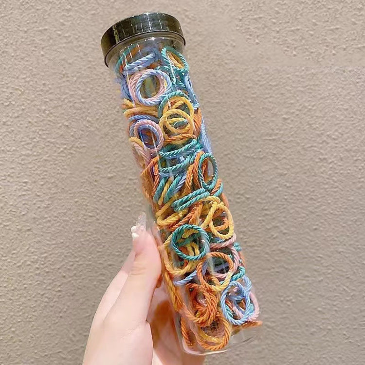 300pcs /Can Baby Elastic Hair Accessories And Hair Ties Children Non-Injury Hair Band, Style: Dark Thread
