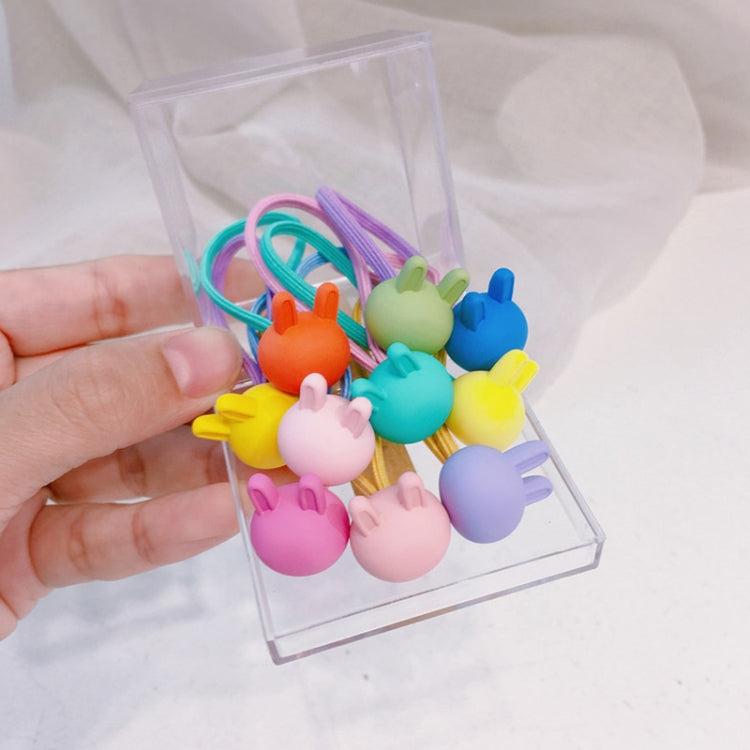 10pcs /Box Children Non-Injurious Hair Bands Cute And Durable Hair Rope Accessories, Style: Rabbit