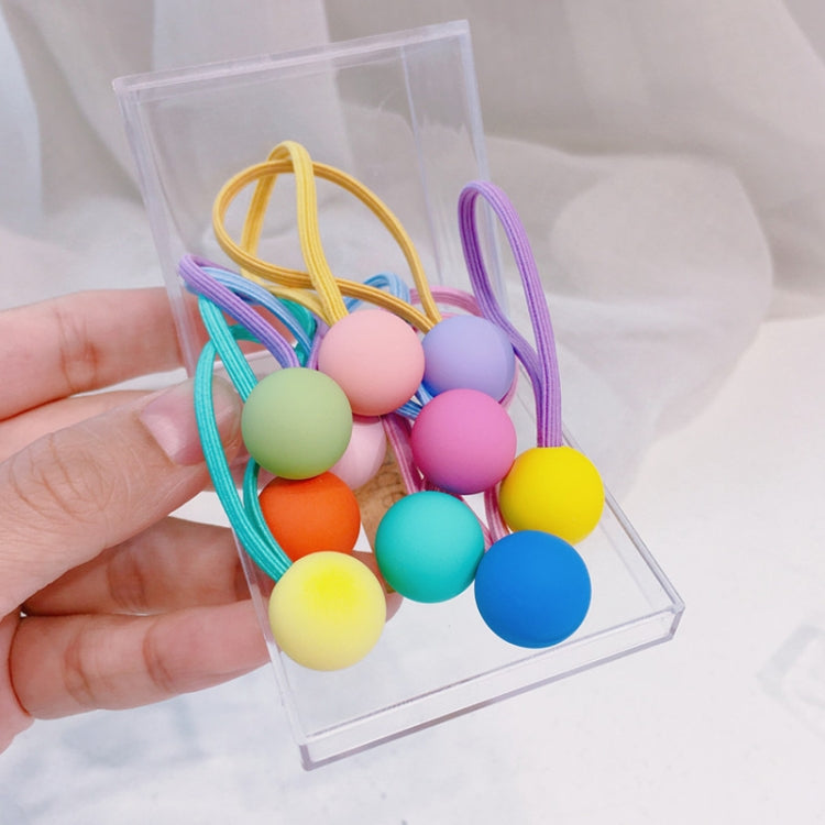 10pcs /Box Children Non-Injurious Hair Bands Cute And Durable Hair Rope Accessories, Style: Ball