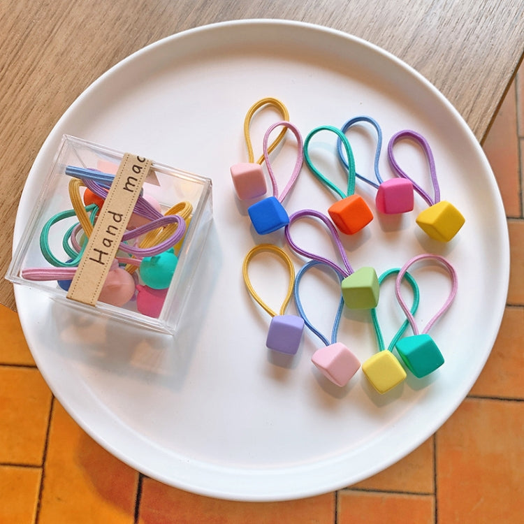10pcs /Box Children Non-Injurious Hair Bands Cute And Durable Hair Rope Accessories, Style: Ball