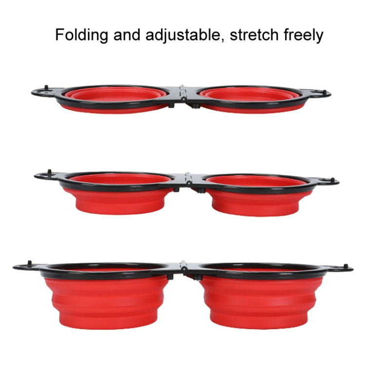 Pet Dog Folding Bowl Silicone Portable All-in-One Outdoor Double Bowl