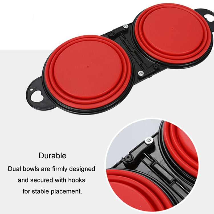 Pet Dog Folding Bowl Silicone Portable All-in-One Outdoor Double Bowl