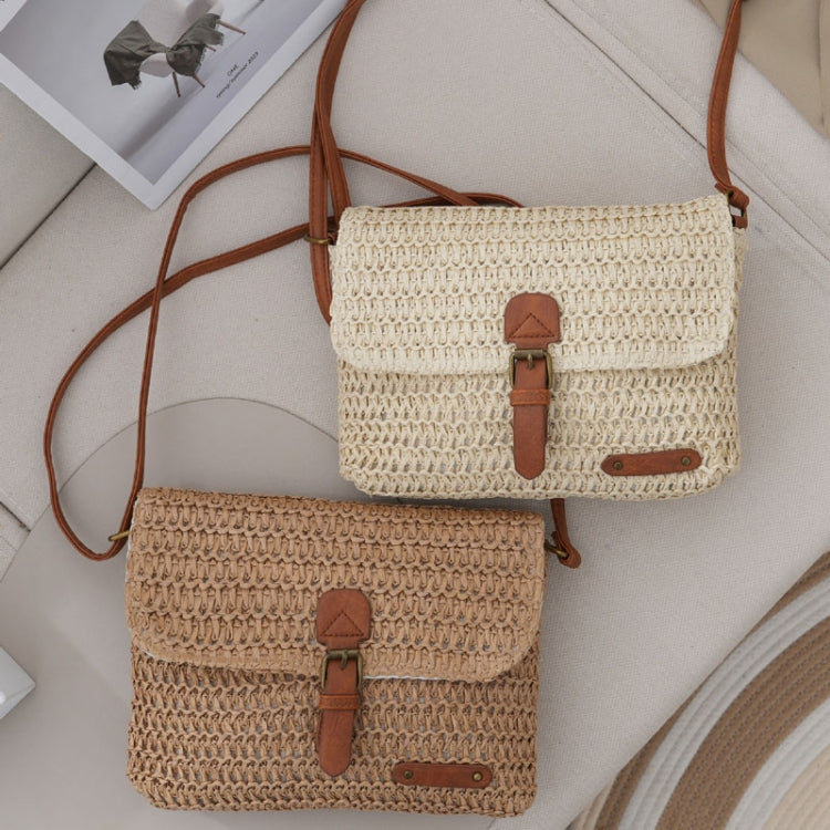 Women Retro Messenger Bag Travel Crossbody Straw Bag