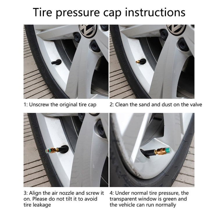 2.4BAR Vehicle Tire Pressure Monitoring Warning Cap, 规格: Brass Core