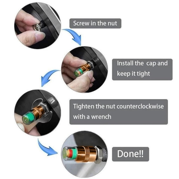 2.4BAR Vehicle Tire Pressure Monitoring Warning Cap, 规格: Anti-theft with Wrench