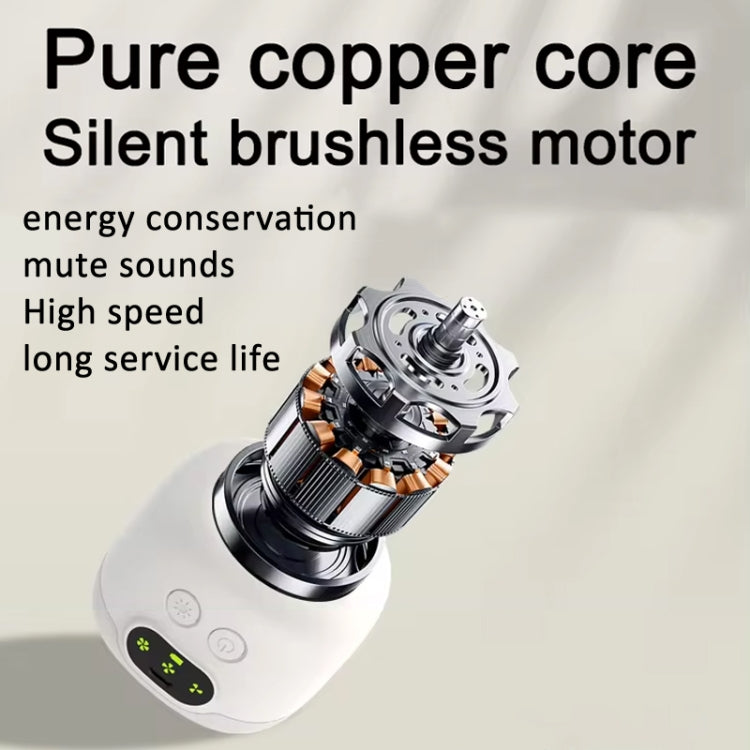 Mini Ceiling Fan Portable Camping Fan With Light &  Remote Built In 8000mAh Battery - White