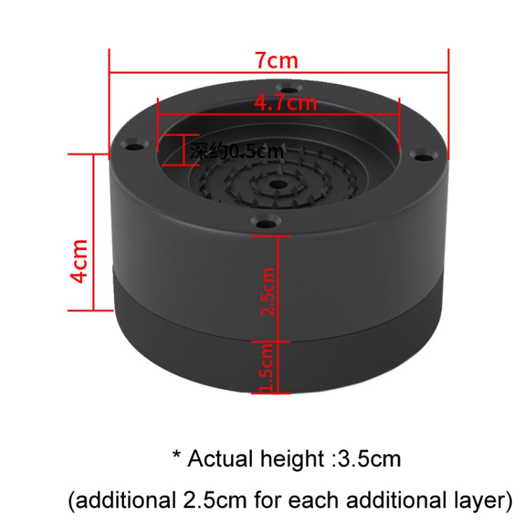 Washing Machine Base Non-Slip Heightening Fixed Shock-Absorbing Foot Pads, Color: Black 8.5cm