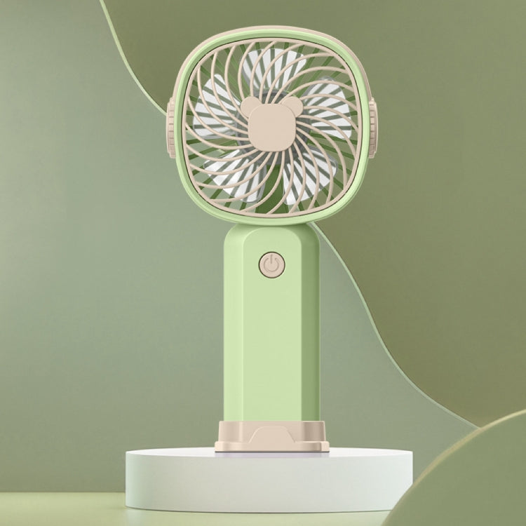 Handheld Portable Mini Multifunctional Fan With Phone Holder Function, Color: Yellow Green with Battery