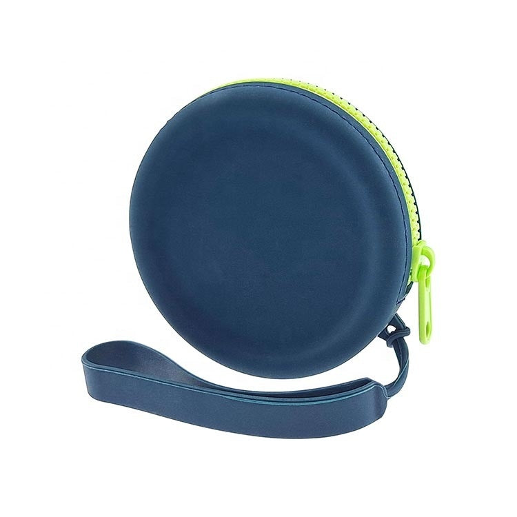 Circular Pet Snack Coin Purse Zipper Silicone Earphones Storage Bag