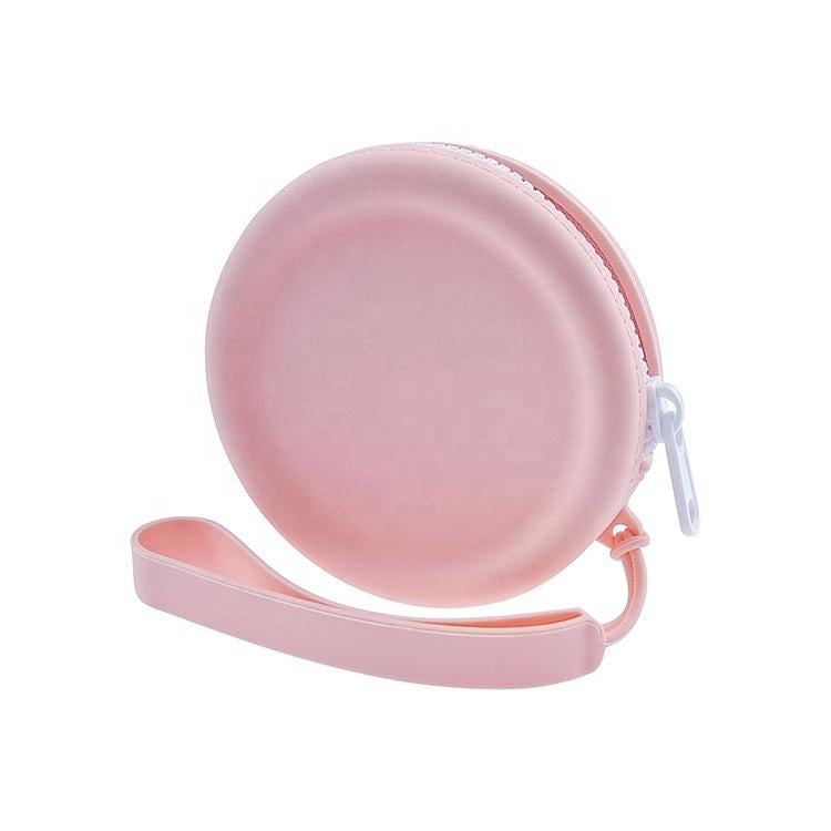 Circular Pet Snack Coin Purse Zipper Silicone Earphones Storage Bag