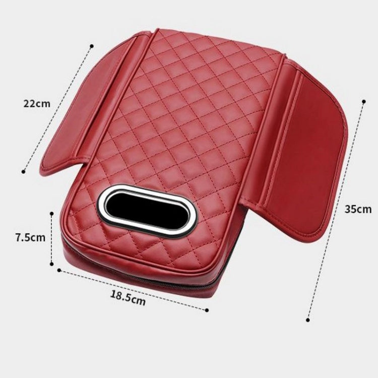 Car Armrest Box Booster Pad Widened Interior Tissue Box, Color: Mocha Brown