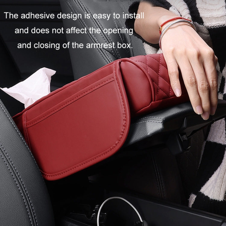 Car Armrest Box Booster Pad Widened Interior Tissue Box, Color: Mocha Brown