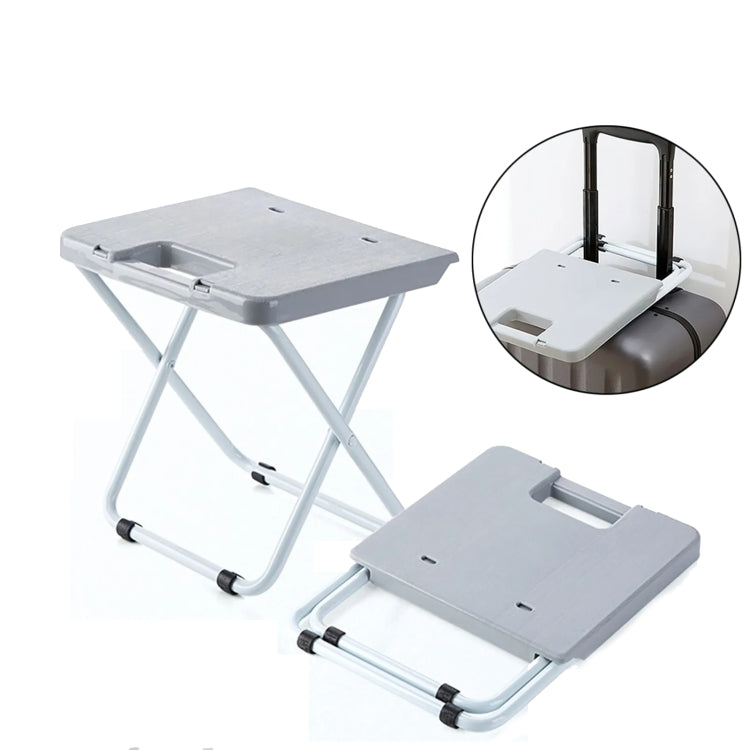 Portable Folding Stool Iron Frame Legs Lightweight Collapsible Chair - Grey