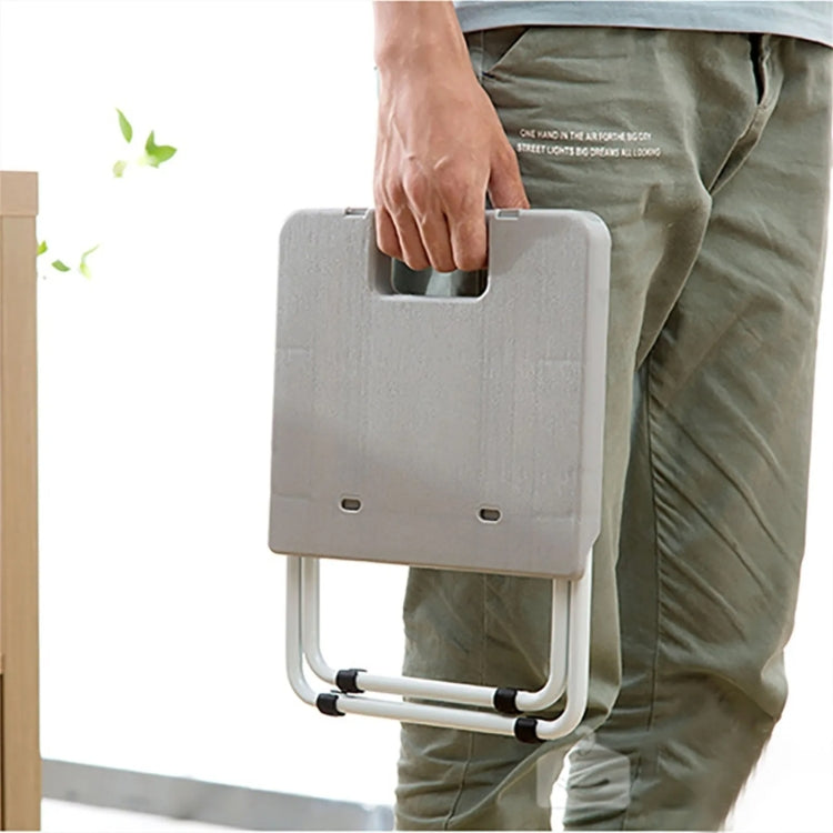 Portable Folding Stool Iron Frame Legs Lightweight Collapsible Chair - Grey