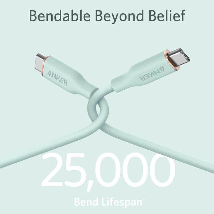 ANKER A8552 Powerline III 0.9m Skin Friendly Dual Type-C Data Cable PD100W Fast Charging Cable