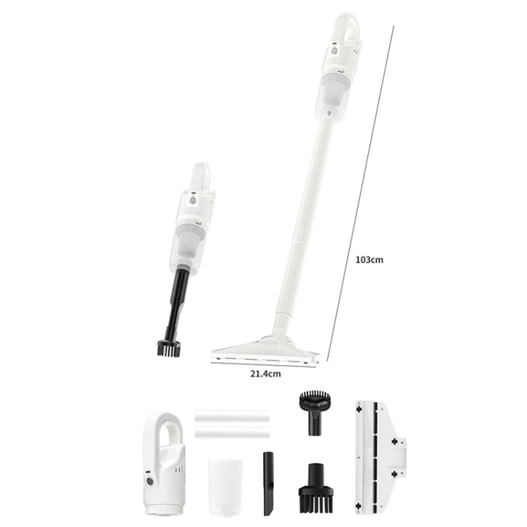 3 In 1 Home Car Handheld Wireless High-Power Vacuum Cleaner - White