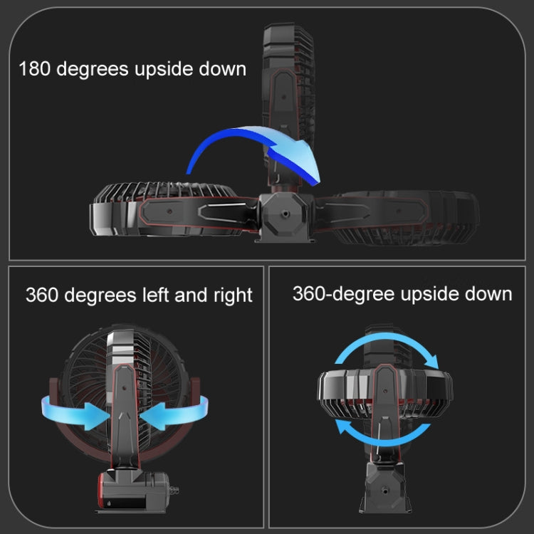 Car Foldable Steering USB Single-Head Fan - Black Red