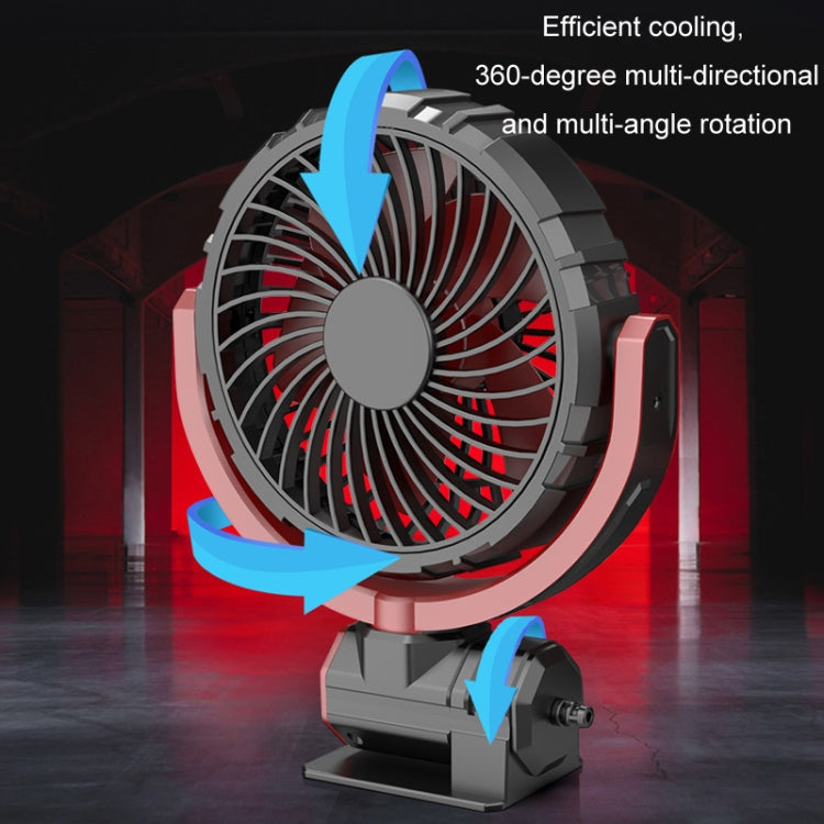 Car Foldable Steering USB Single-Head Fan - Black Red