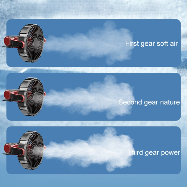 Car Foldable Steering USB Single-Head Fan - Black Red