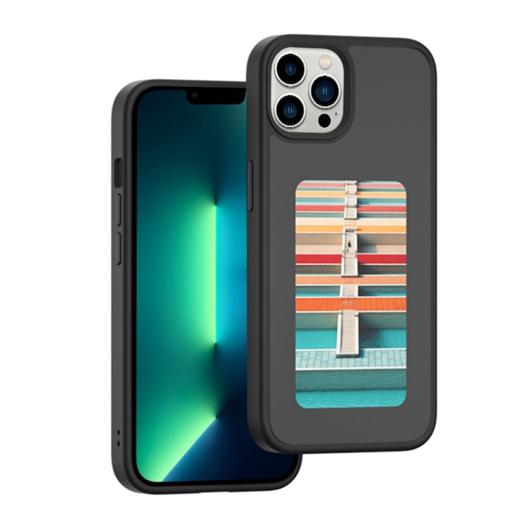 For iPhone 13 Pro Max NFC Four-Color E-ink Screen DIY Phone Case