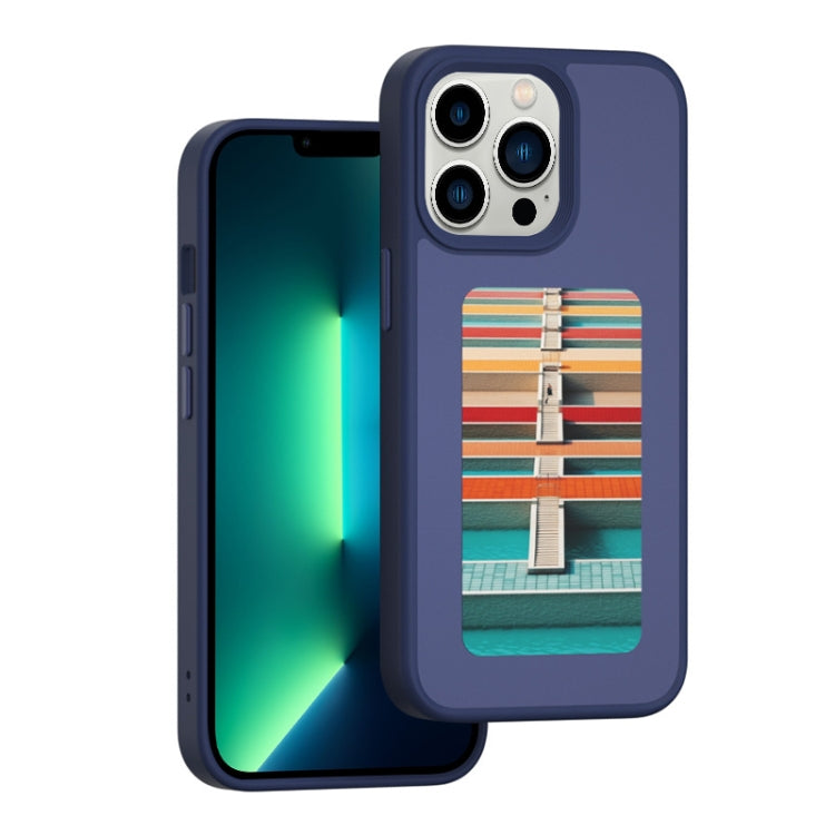 For iPhone 13 Pro Max NFC Four-Color E-ink Screen DIY Phone Case