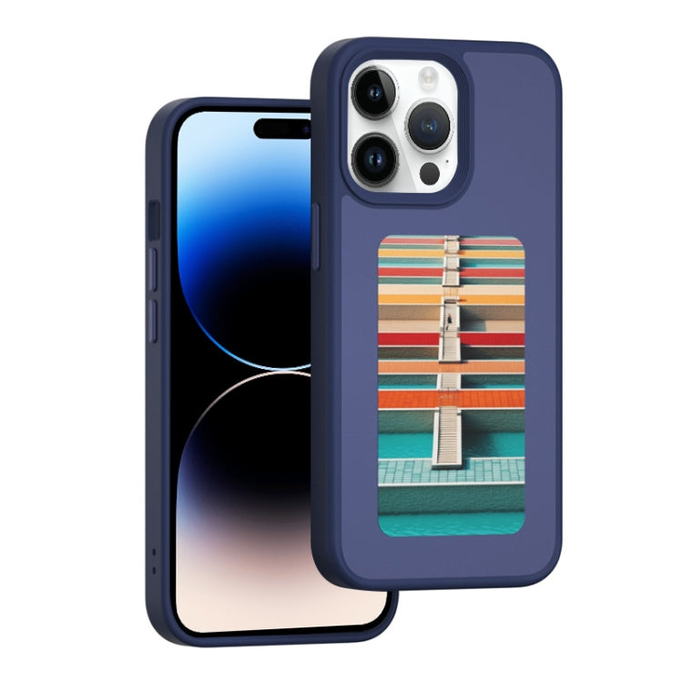 For iPhone 14 Pro NFC Four-Color E-ink Screen DIY Phone Case
