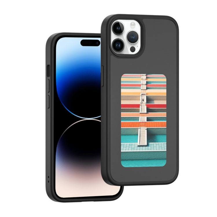 For iPhone 14 Pro Max NFC Four-Color E-ink Screen DIY Phone Case