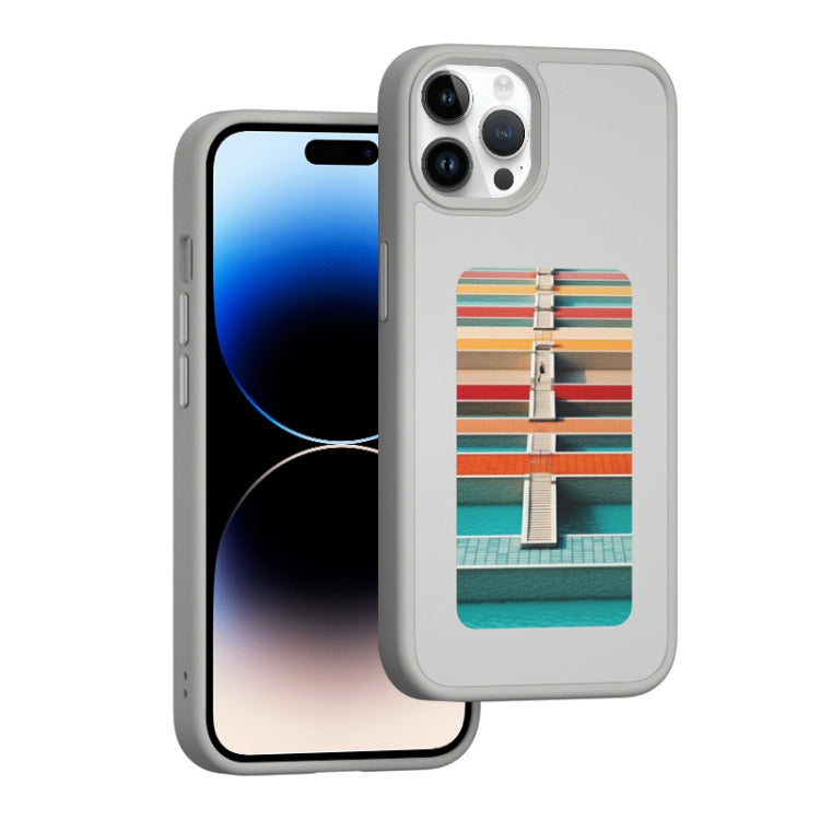 For iPhone 14 Pro Max NFC Four-Color E-ink Screen DIY Phone Case