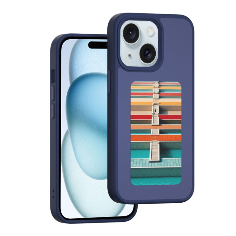 For iPhone 15 NFC Four-Color E-ink Screen DIY Phone Case
