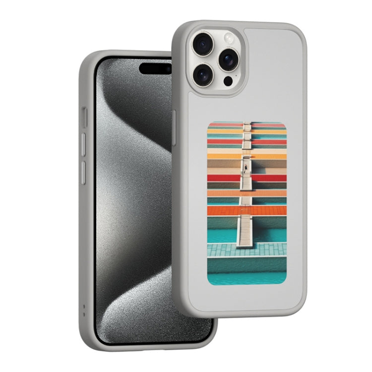 For iPhone 15 Pro NFC Four-Color E-ink Screen DIY Phone Case