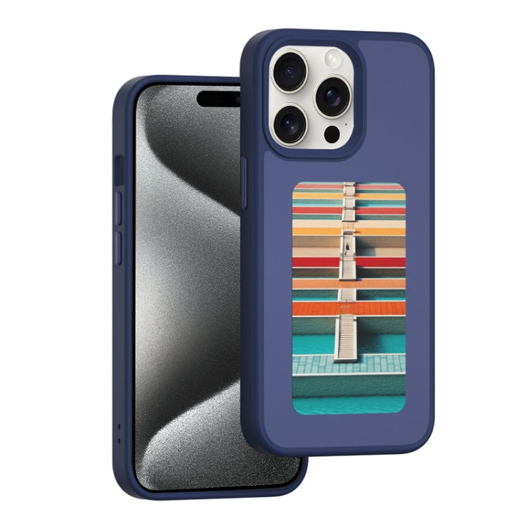 For iPhone 15 Pro NFC Four-Color E-ink Screen DIY Phone Case