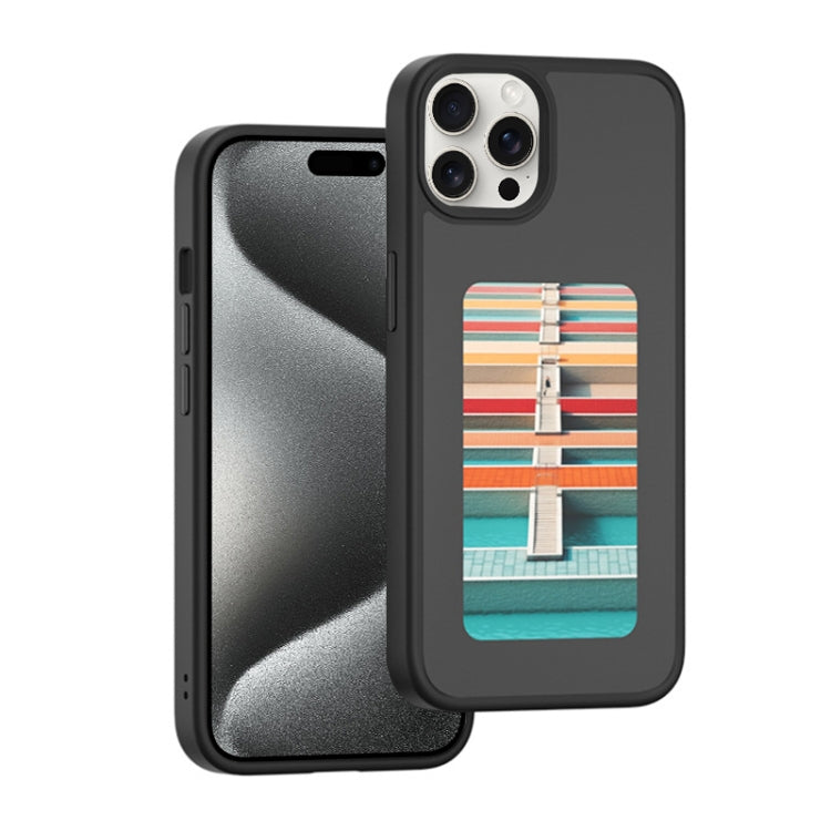 For iPhone 15 Pro Max NFC Four-Color E-ink Screen DIY Phone Case