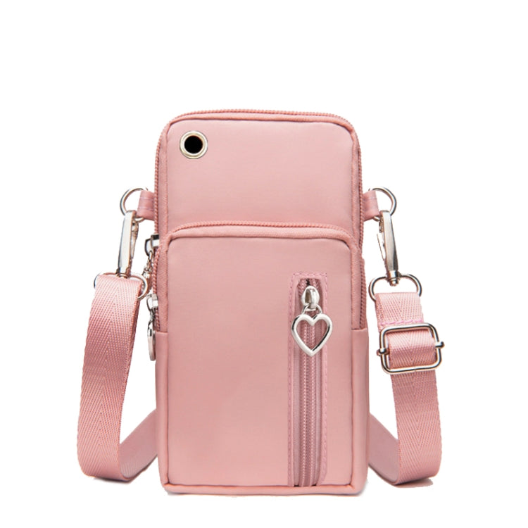 Crossbody Mobile Phone Bag Vertical Wallet Wrist Pouch With Arm Band for Women, Style: Pink