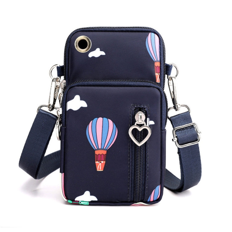 Crossbody Mobile Phone Bag Vertical Wallet Wrist Pouch With Arm Band for Women, Style: Blue Balloon