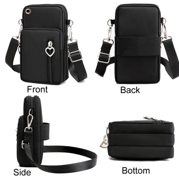 Crossbody Mobile Phone Bag Vertical Wallet Wrist Pouch With Arm Band for Women, Style: Black Balloon