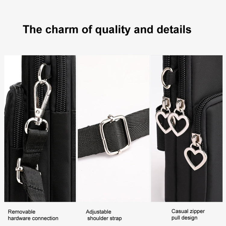Crossbody Mobile Phone Bag Vertical Wallet Wrist Pouch With Arm Band for Women, Style: Black Balloon