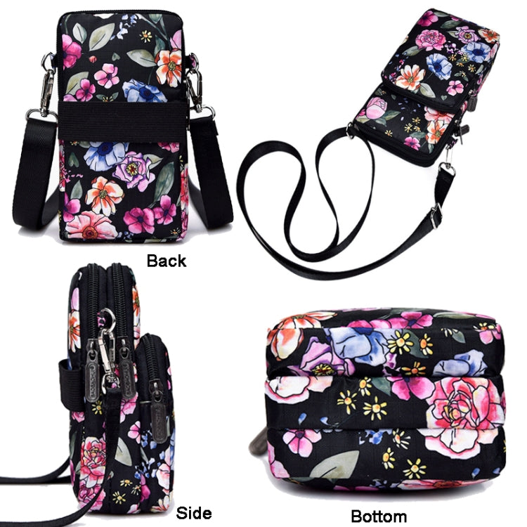 Printed Crossbody Mobile Phone Bag Mini Wallet With Arm Band, Style: Blue Printing